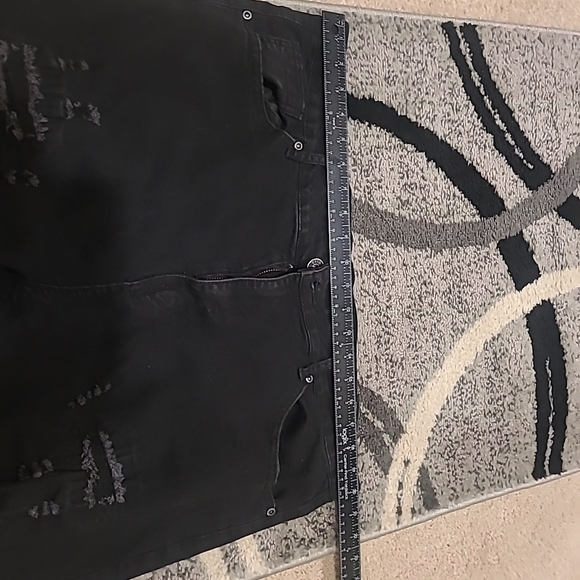 Distressed Waimea Mens Skinny Fit Black Jeans Ripped 38x32 - Picture 9 of 10